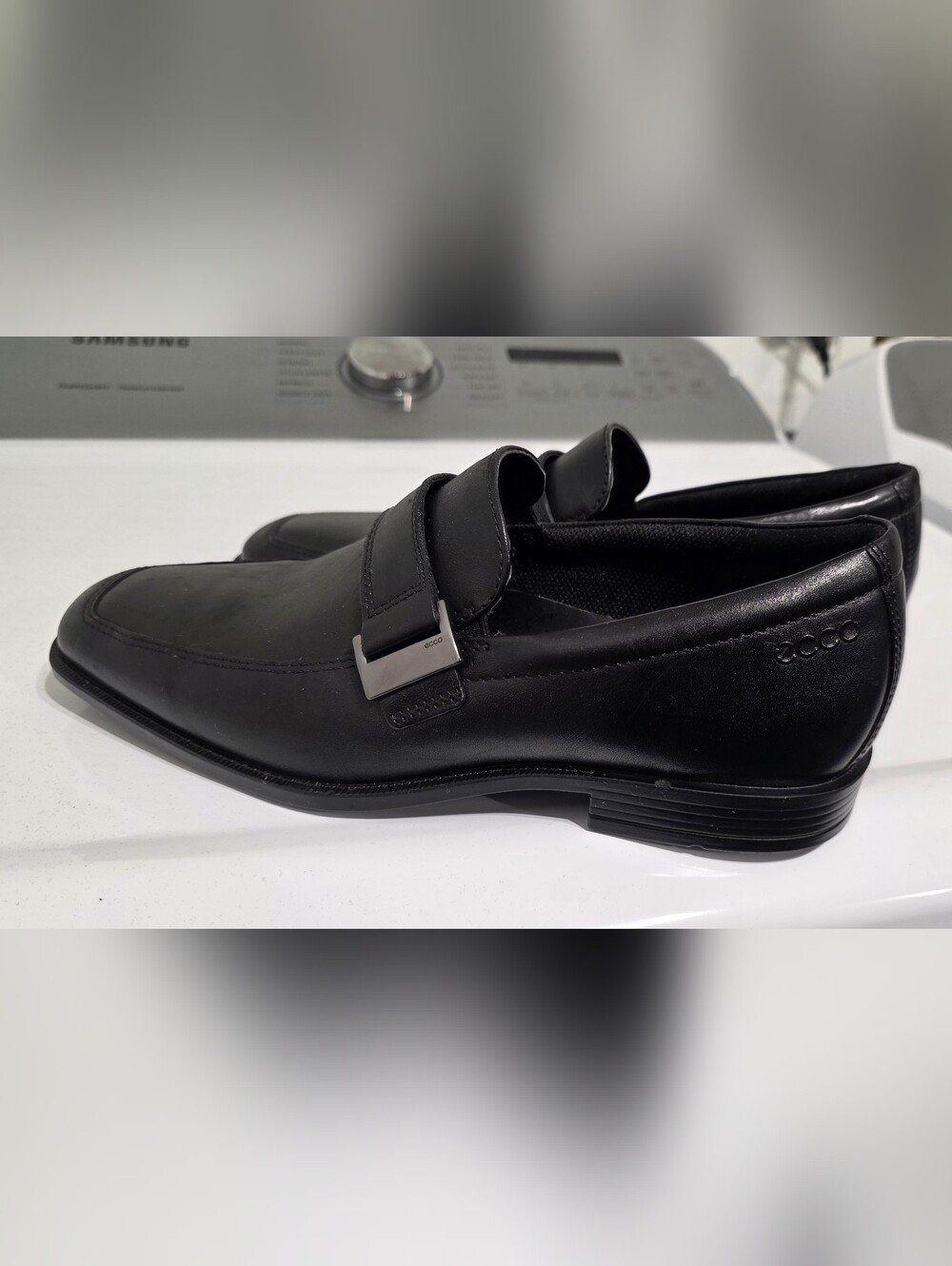 ECCO Men's Shoes Leather Black Slip On Loafers size 40
